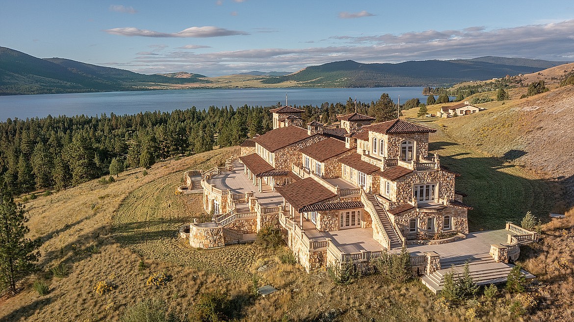 Cromwell Island in Flathead Lake is up for sale at $72 million. The private island includes the main home and guest house. (Photo courtesy of Bill McDavid, Hall and Hall Partners)