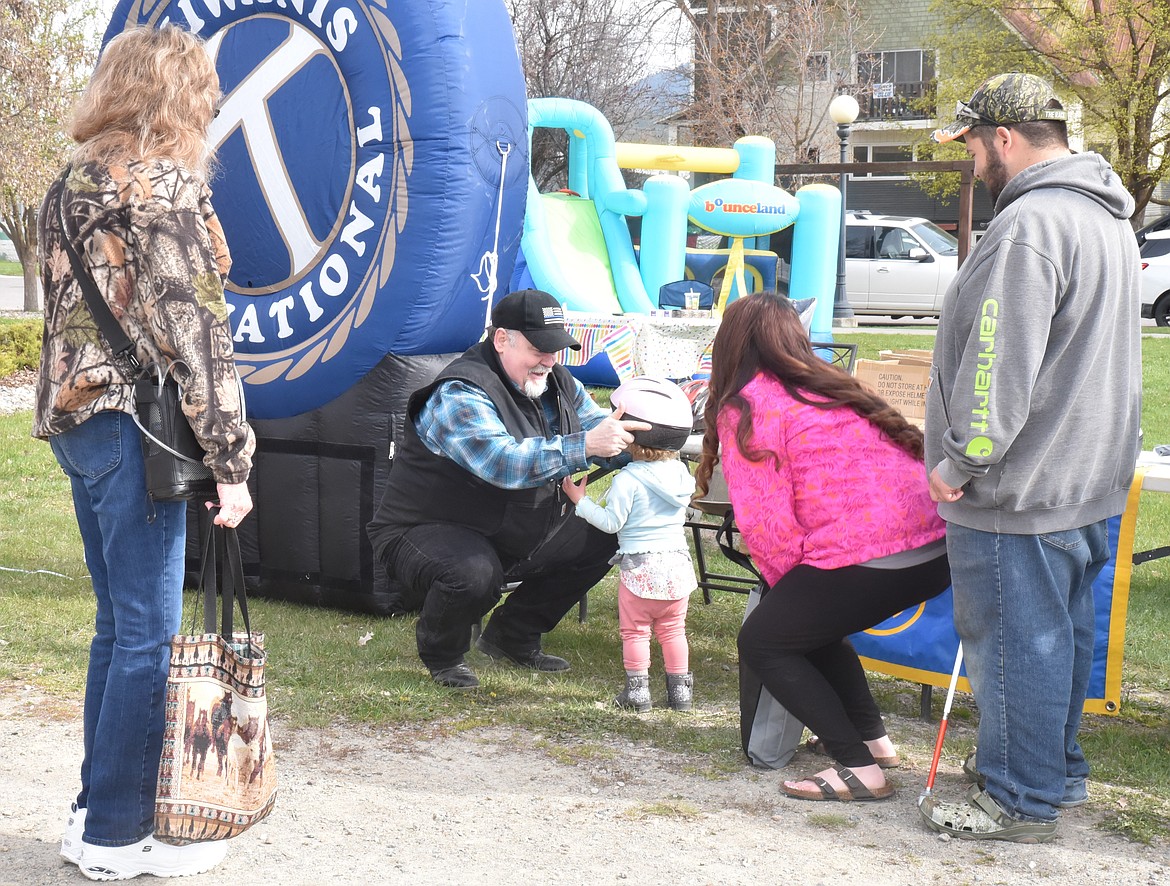 The Kiwanis Club booth at the Cabinet Peaks Medical Center Health Fair April 30 at the Memorial Center in Libby. (Cynthia Ines/The Western News)