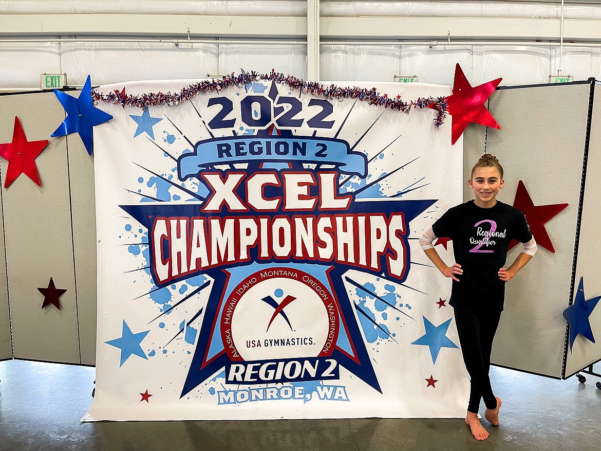 Courtesy photo
Avant Coeur Gymnastics Xcel Gold River Kermelis at the regional championships in Monroe, Wash.