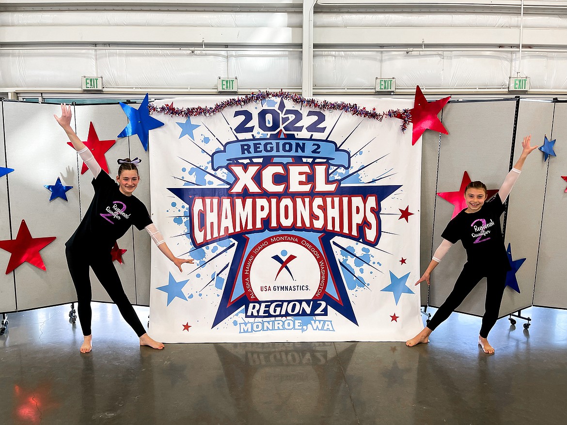 Courtesy photo
Avant Coeur Gymnastics Xcel Platinums at the regional championships in Monroe Wash.: Mikaela Krell, left, and Sage Kermelis.