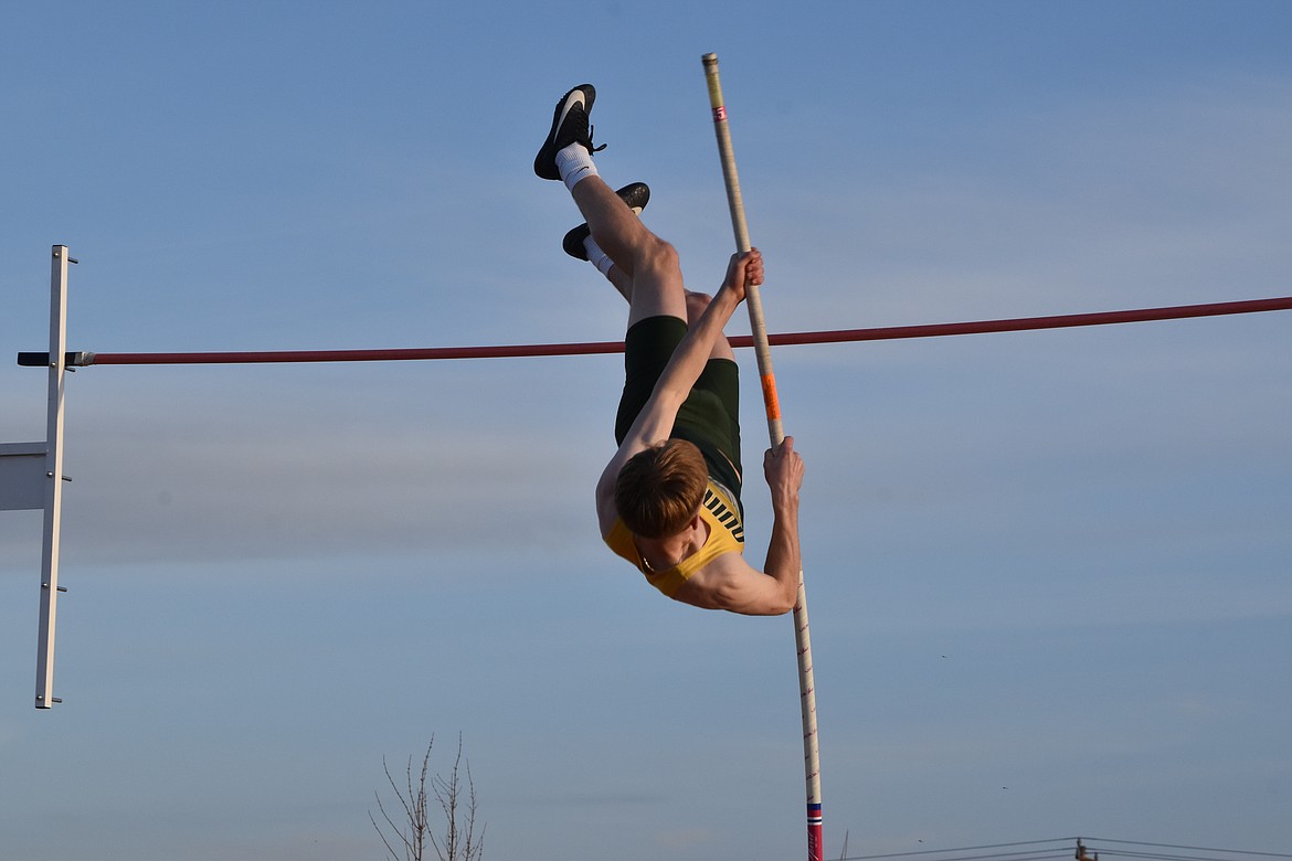 Quincy High School senior Aidan Heikes placed second in the high jump, third in the triple jump and sixth in the Javelin at the Connell invite held Friday.