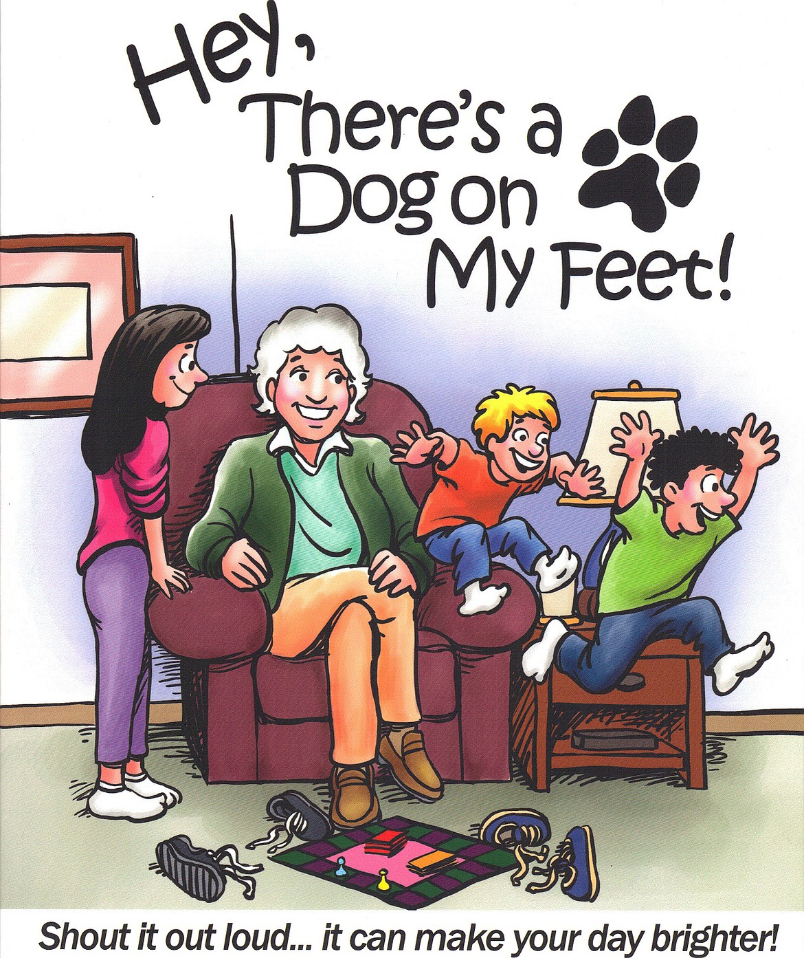 The cover of Lyn D. Nielsen’s children’s book “Hey, There’s a Dog on My Feet!”