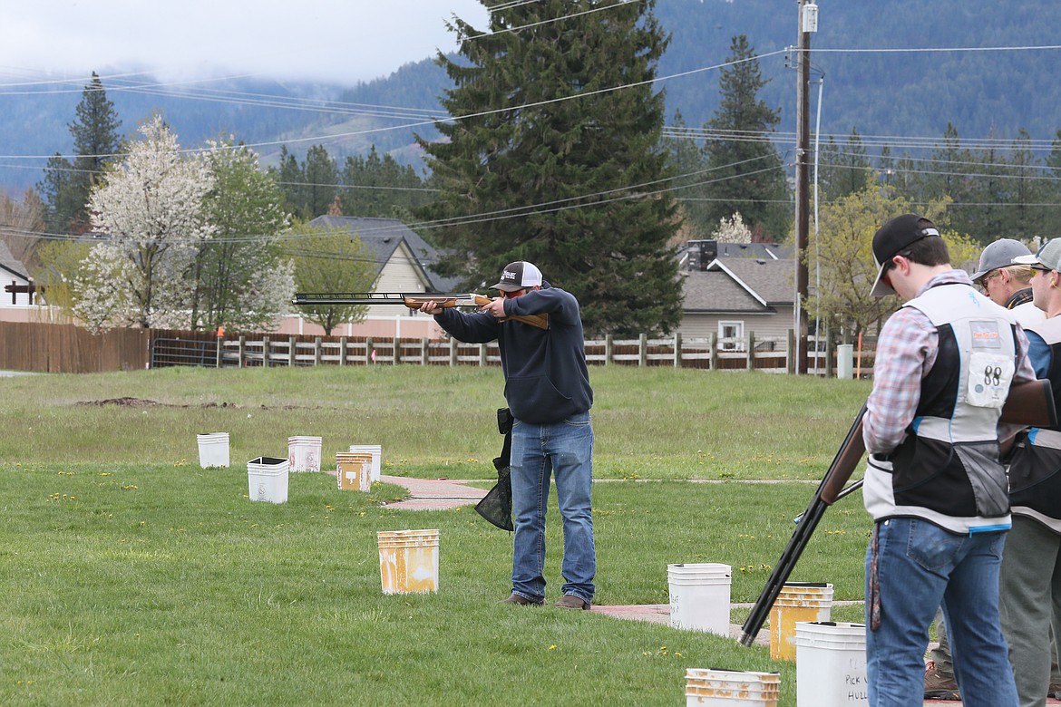 Lakeland High School sophomore Christian Davis lines up a shot at the Coeur d'Alene Skeet and Trap Club.