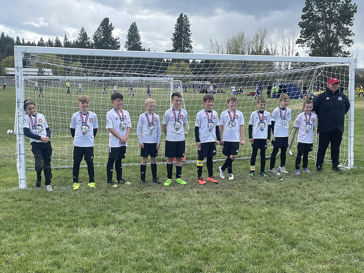 Courtesy photo
The Timbers-Thorns North FC 2012 Boys soccer team placed second in the gold bracket at this past weekend’s 31st annual Bill Eisenwinter Hot Shot Tournament. From left are Jake Young, Cooper Nusser, Zeek McNiel, Micah Brumbach, Mason Melison, Breesen Ellis, Ben Thomas, Mason Fantozzi, Zach Mittelstadt, Connor McKenna and coach Ian McKenna.