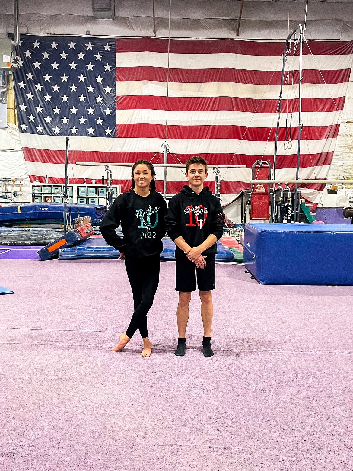 Courtesy photo
Two Avant Coeur Gymnastics Level 10 national qualifiers will compete in Mesa, Ariz., this weekend with Level 10s from all over the United States. Freshman Maiya Terry, left is the first Level 10 girl to qualify since 2015 from ACG. Caden Severtson, right, qualified for nationals for a second time. Caden is a senior this year and this will be his last competition with Avant Coeur.