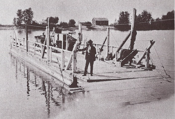 Photo of Therriault Ferry crossing. Attribution: Northwest Montana Museum of History Collection (Central School Museum)