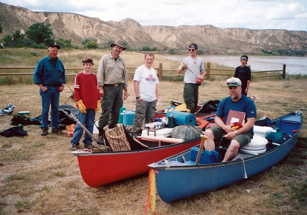 Members of Boy Scout Troop 1933 on their Lewis & Clark Commemorative Float Trip in 2003. (photo provided)