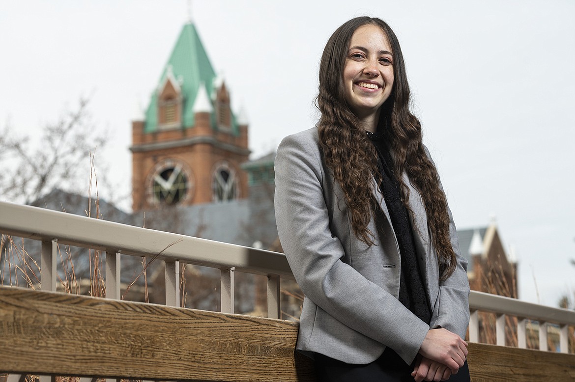 Hunter Grimes’ path to her University of Montana graduation included molecular biology lab work and running onto the field with the marching band at Griz football games.