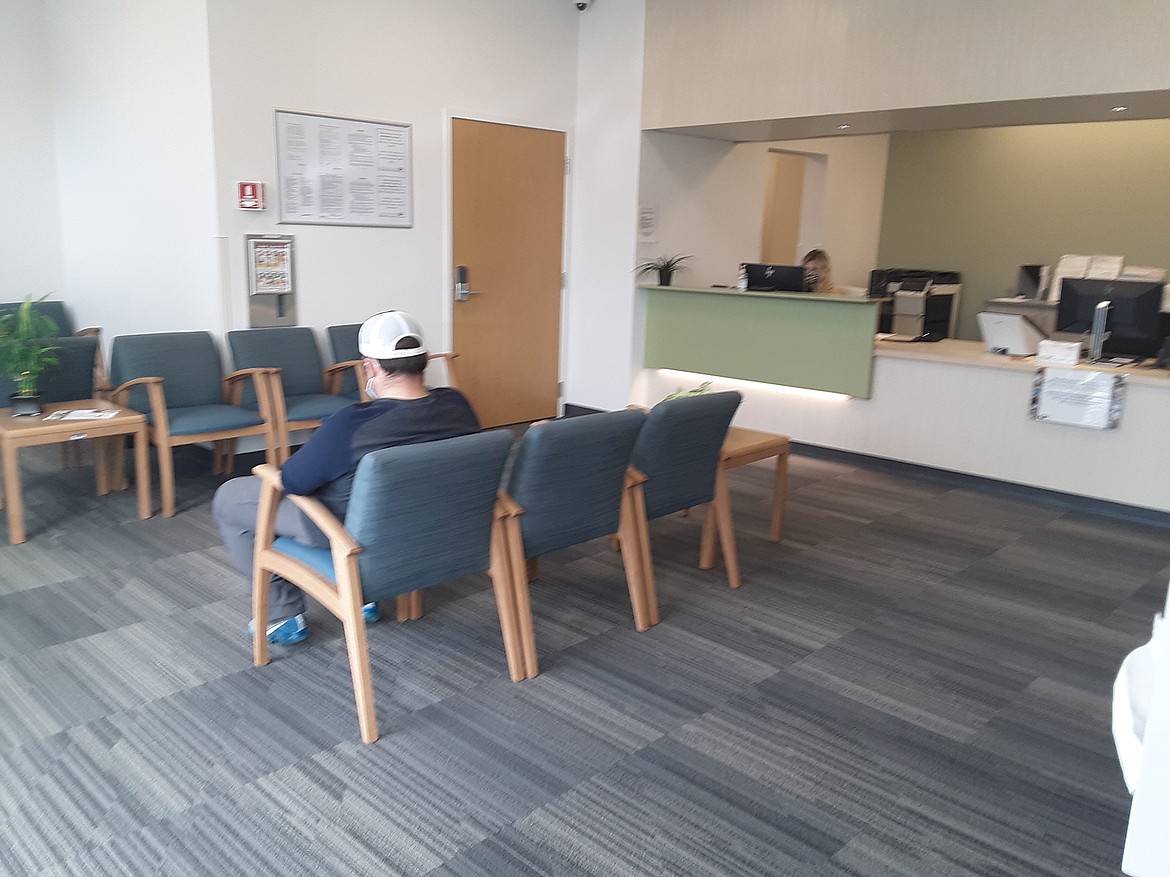 A patient in the waiting room of Samaritan’s new occupational therapy department. The department is now accepting patients, said Samaritan’s executive director for clinics, Carrie Barr.