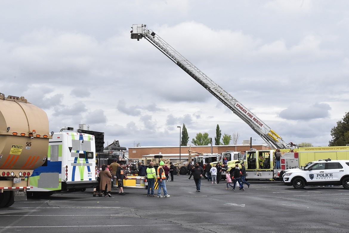 The Touch-A-Truck event was held at the Splash Zone parking lot. Dozens of families came out to see the many different service trucks in Grant County.