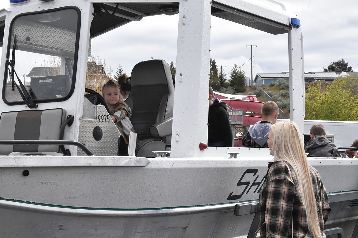 The Grant County Sheriff’s Office even brought their boat for children to climb aboard and check out. Police boats are help GCSO respond to events on local lakes.