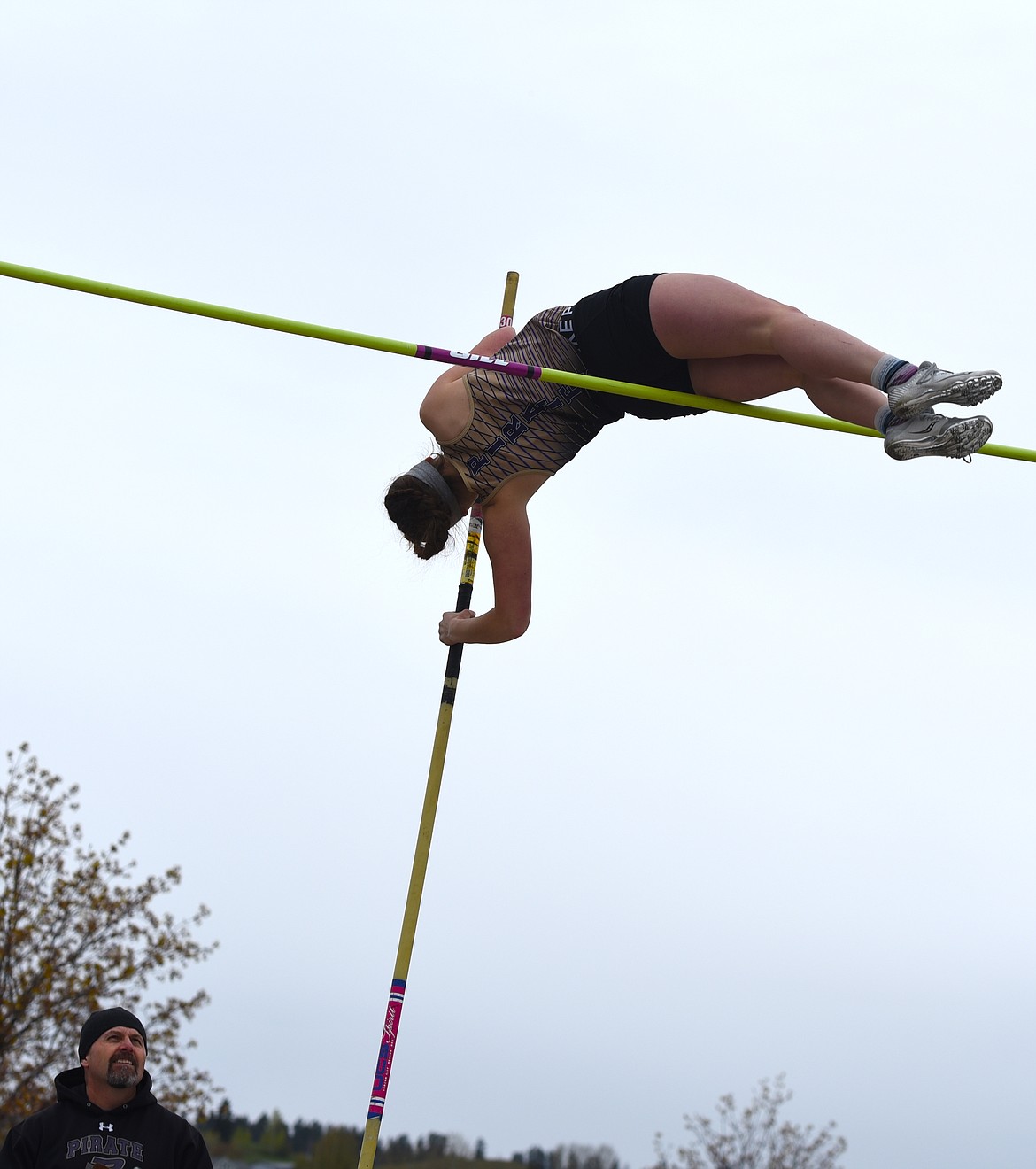 Polson senior Taleah Hernandez set a personal-best mark of 9 feet, six inches in the pole vault for a third-place finish. (Scot Heisel/Lake County Leader)