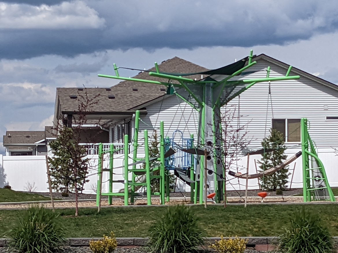 A play structure at the park area in Carrington Meadows. Tyler Wilson/Press.