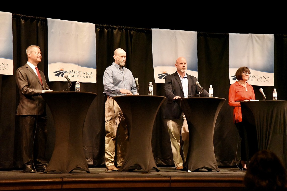 Republican candidates for Montana's western district U.S. House seat debate in Whitefish on Friday. The event was hosted by Montana Farmers Union. (Matt Baldwin/Daily Inter Lake)