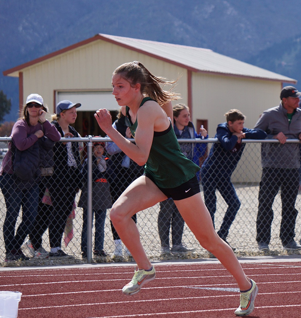 Bulldog Hailey Ells takes the 400 meter run title at the Western A Divisional meet in Hamilton on Friday and Saturday. (Matt Weller photo)