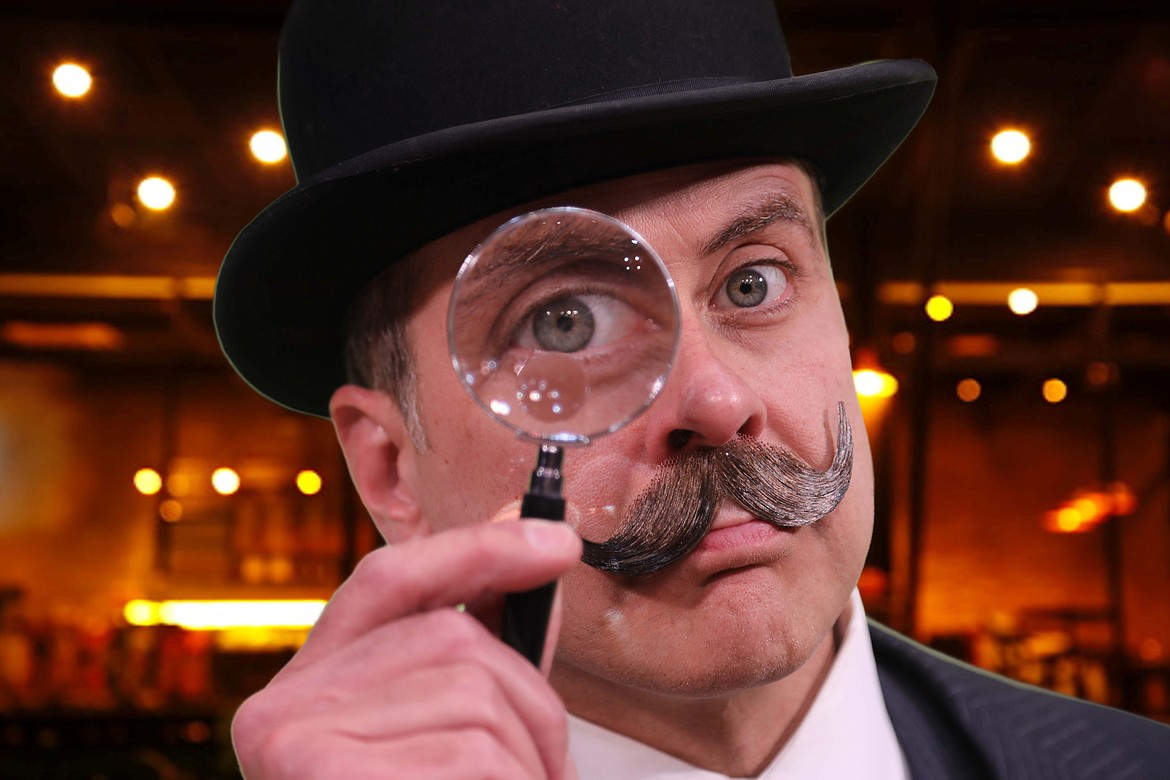 Anthony Mead as Hercule Poirot in Whitefish Theatre Co.’s production of “Murder On The Orient Express” (photo courtesy of the Whitefish Theatre Company)