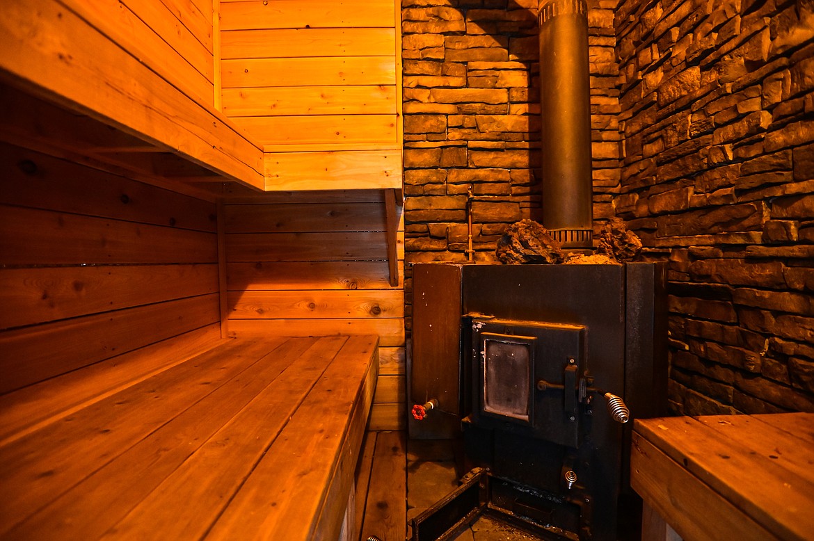 The wood-fired sauna at SpiritWorks Trilogy, a holistic healing sanctuary immersed in nature, near Whitefish on Thursday, May 26. (Casey Kreider/Daily Inter Lake)