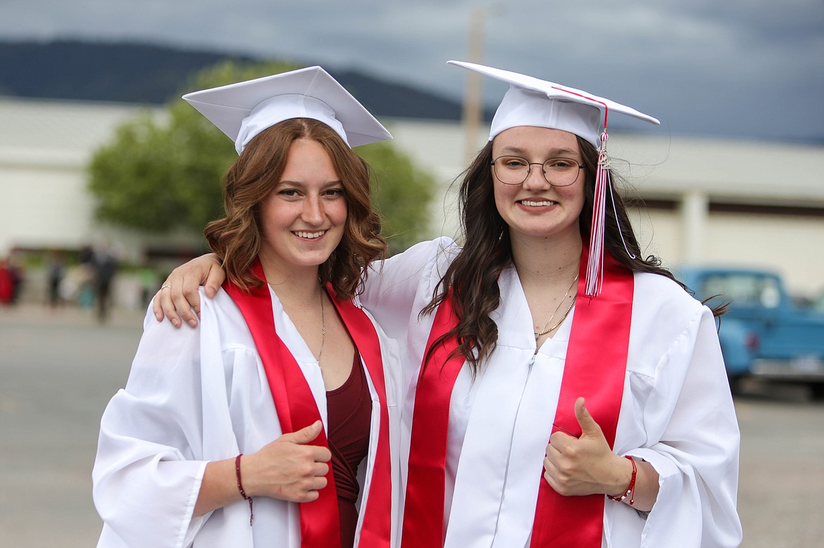 Deon Redcloud and McKirah Fisher at the 2022 Arlee High School graduation on May 29. (JP Edge/Hungry Horse News)