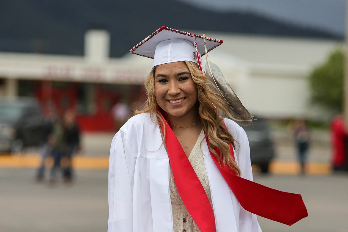 Cheyenne Pablo at the 2022 Arlee High School graduation on May 29. (JP Edge/Hungry Horse News)