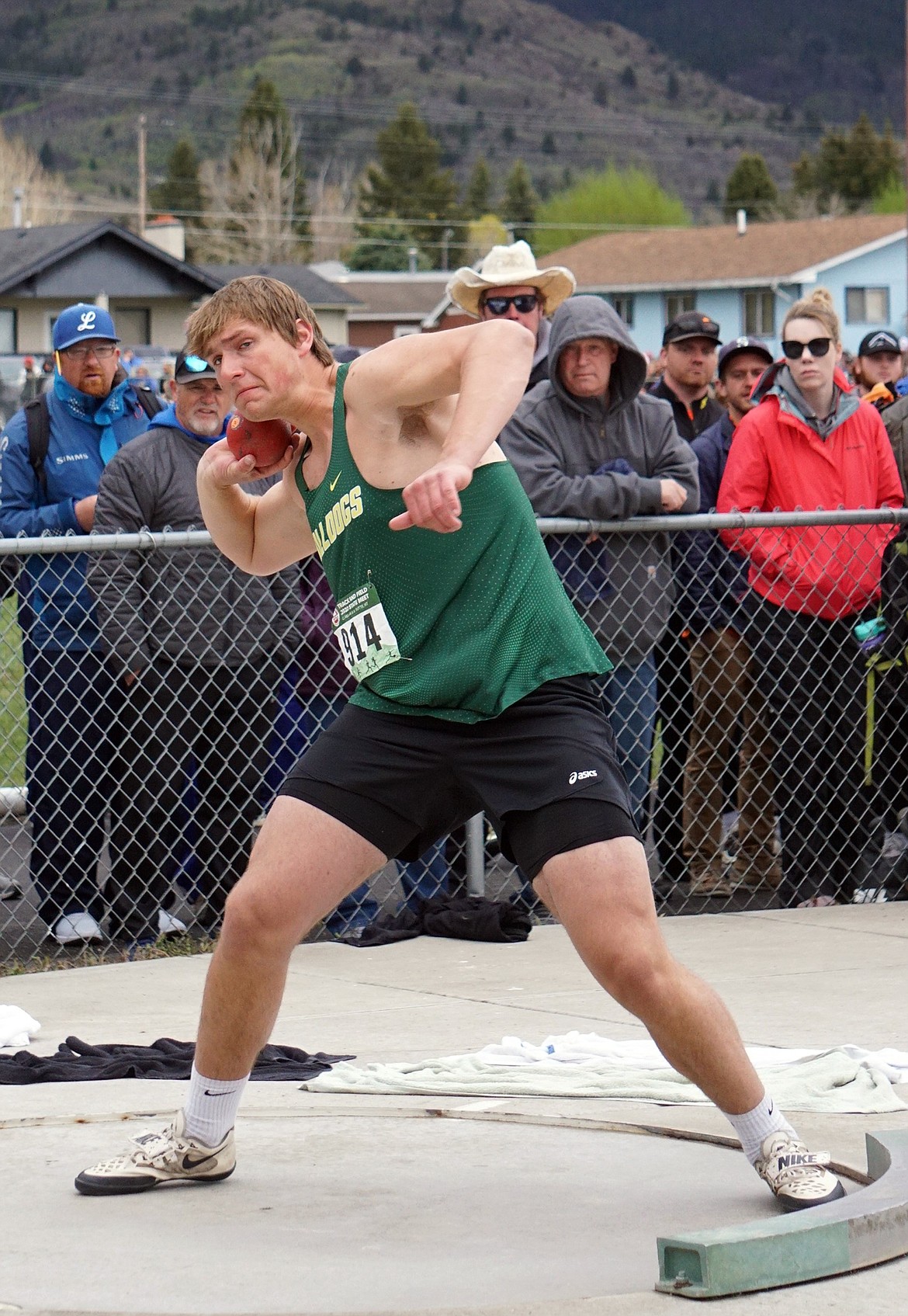 Whitefish senior Talon Holmquist is the Class A state champion in shot put after hoisting a personal best of 57 feet, 8 1/2 inches at the State A meet last week in Butte. (Matt Weller photo)