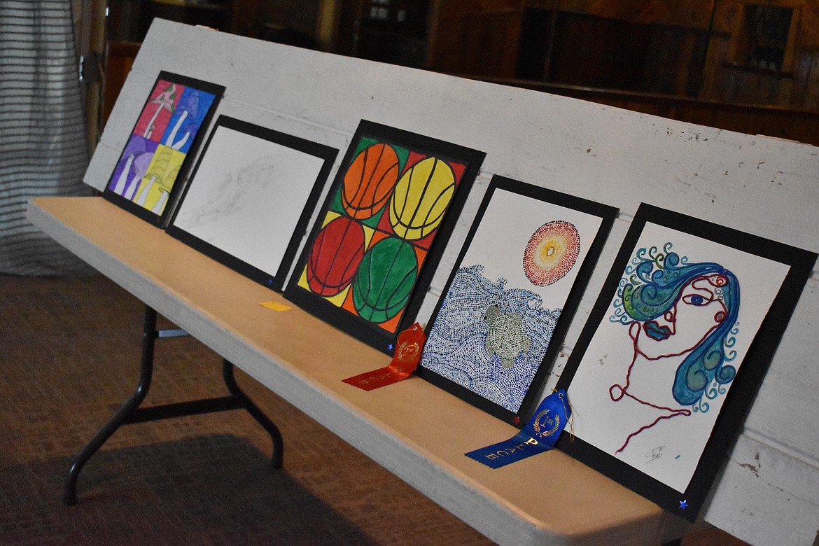 Some students received ribbons for their work in a variety of mediums.