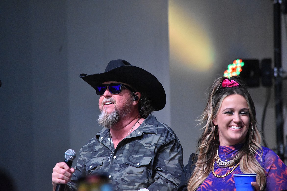 Colt Ford, left, and Pricilla Block, right, performed Sunday night at the Moses Lake Spring Festival at McCosh Park.