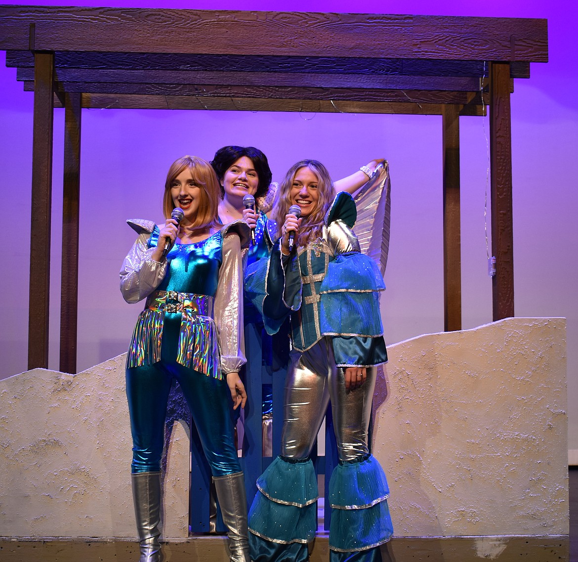 Delanie Kinney, Abbigail Aldridge, Savanna DeCrow star in the Bigfork Summer Playhouse's production of "Mamma Mia!" now showing twice a week at the Bigfork Center for the Performing Arts. (photo provided)