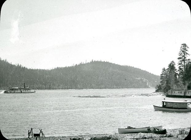 The Klondike, another steamer, and the skiff Missoula at Yellow Bay in the around 1915 (photo provided by the Morton J. Elrod Collection - Montana Memory Project)