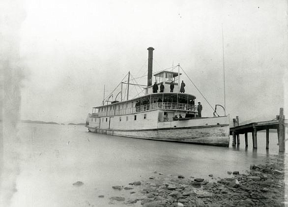 The 150-foot steamer State of Montana docked in Polson in the early 1900s. (photo provided by the Montana Memory Project)