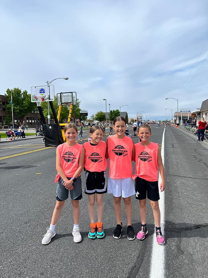 Local athletes don’t just participate in school-based athletics. (From left to right) Sophie Molitor, Josie Wilson, Carlee Howard and Ellie Molitor played in the basketball tournament at Springfest this year and had a great time. While they lost, they put in 10 points in their first match and 2 points in their second game, having fun the whole time.