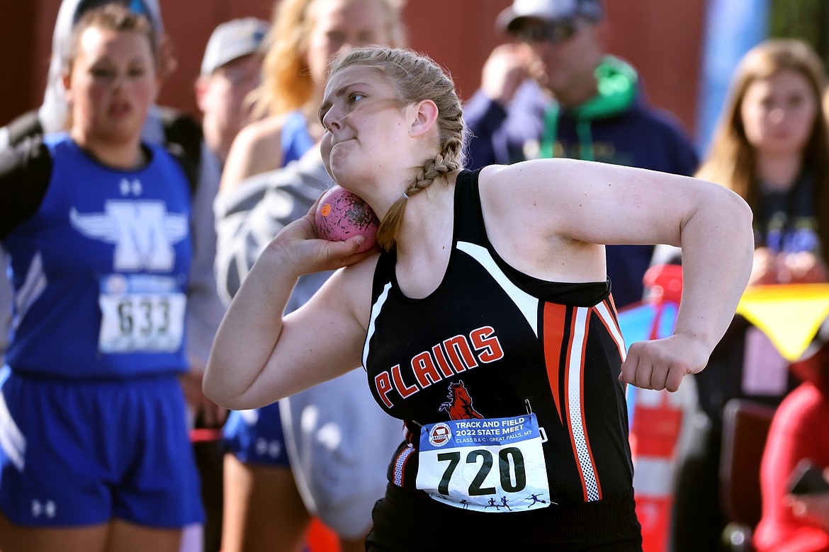 Alexis Deming competes at the State B-C track and field meet in Great Falls last weekend. (Jeremy Weber/For the MIVP)