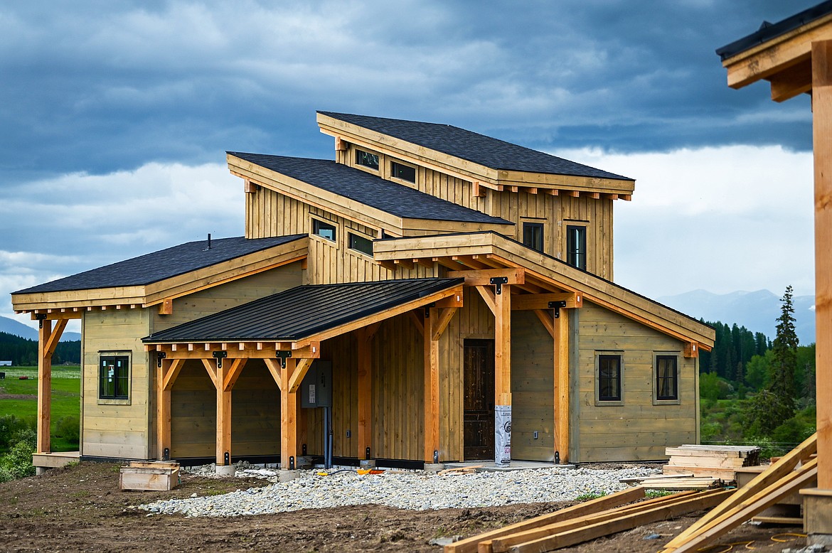 One of the guest cabins under construction at Clydesdale Outpost near Whitefish on Tuesday, June 7. (Casey Kreider/Daily Inter Lake)