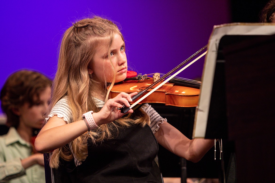 Sixth grader Elsa Shigo plays the viola. (JP Edge photo)