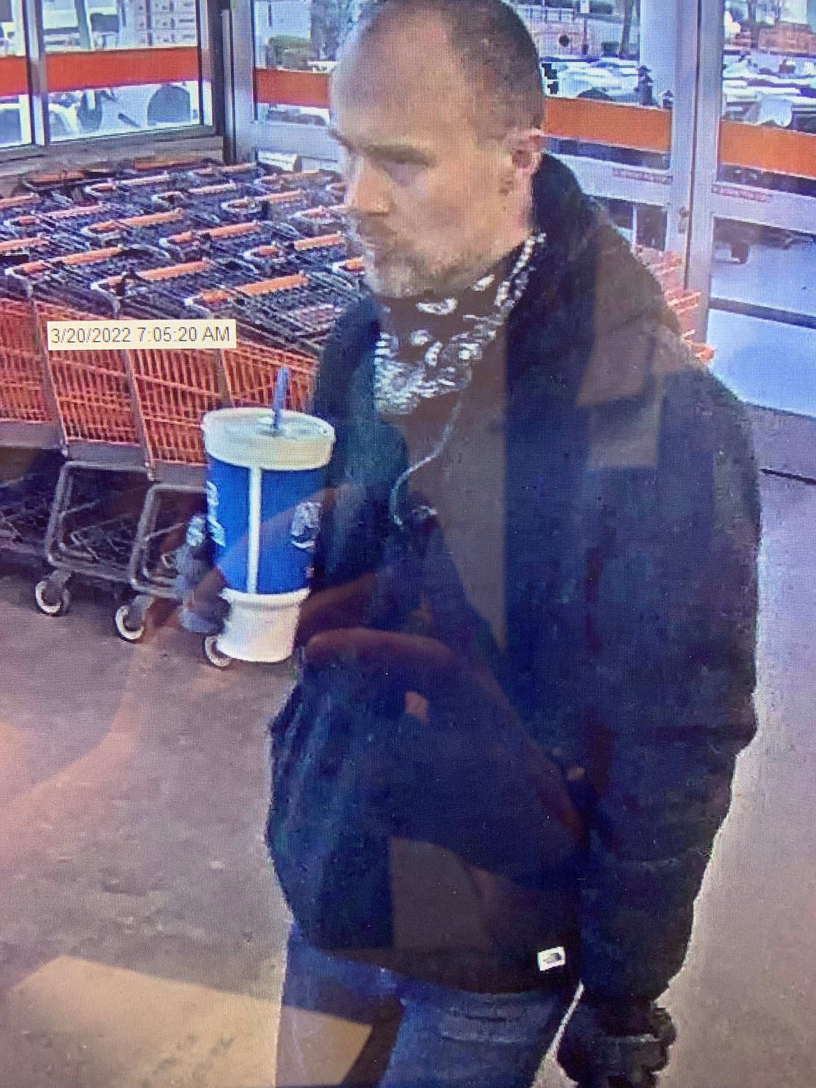 The Coeur d'Alene Police Department is seeking information on this suspect, who was involved in the burglary of a business on West Sunset Avenue early March 20. Contact the police at 208-769-2320 and refer to case No. 22C11715.