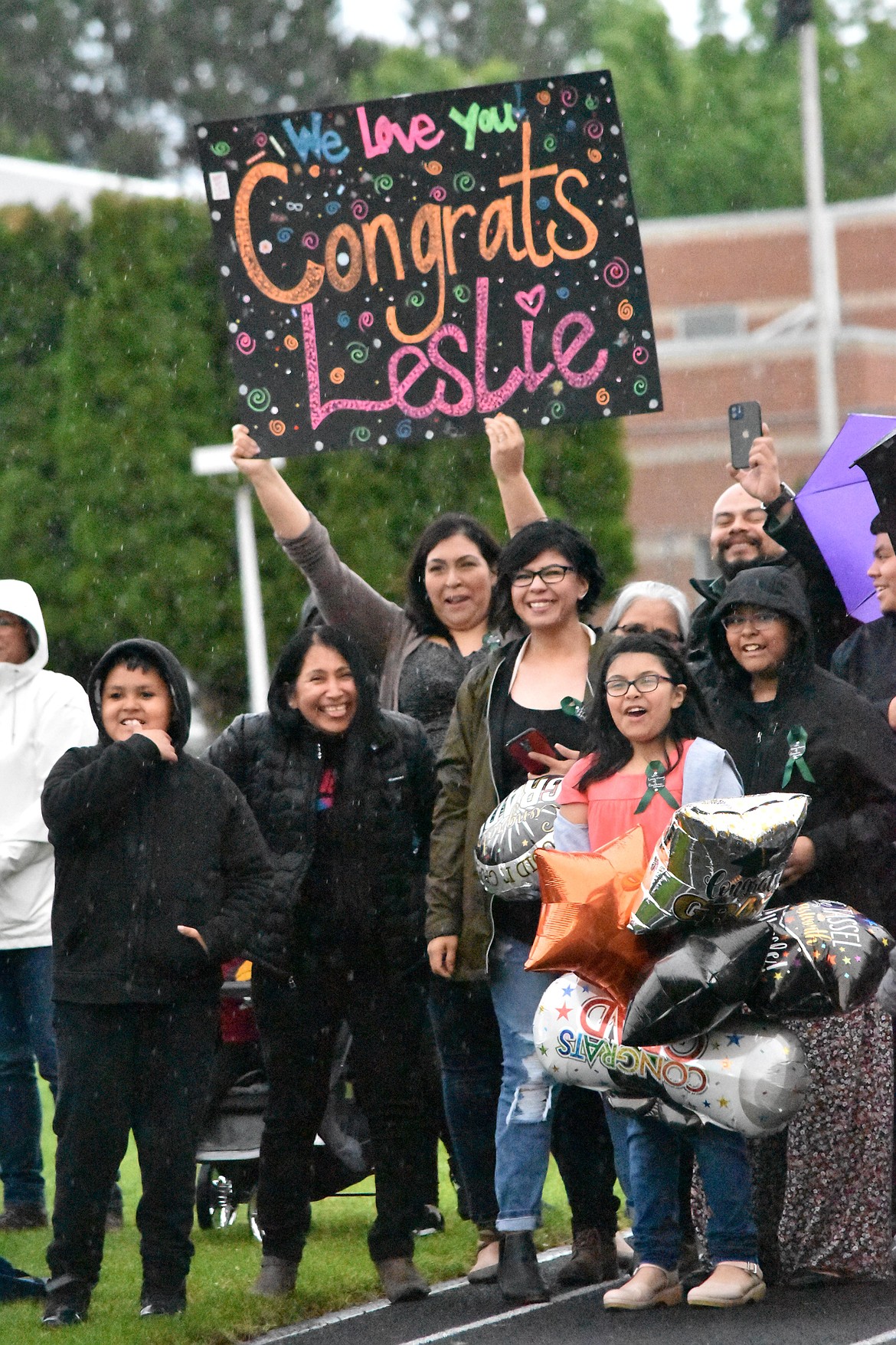 Many families had signs and gifts for their graduates.