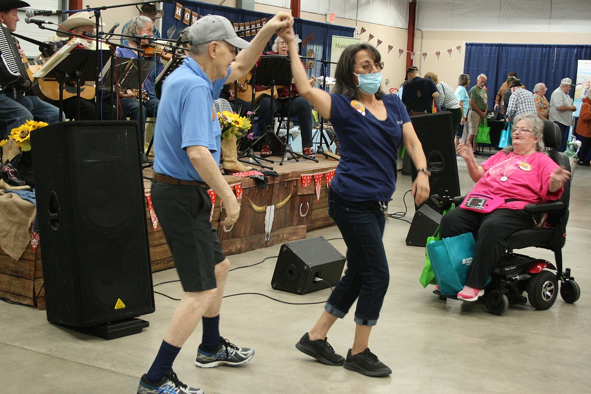Dancers take to the floor while the band plays at the annual Senior Picnic Wednesday.