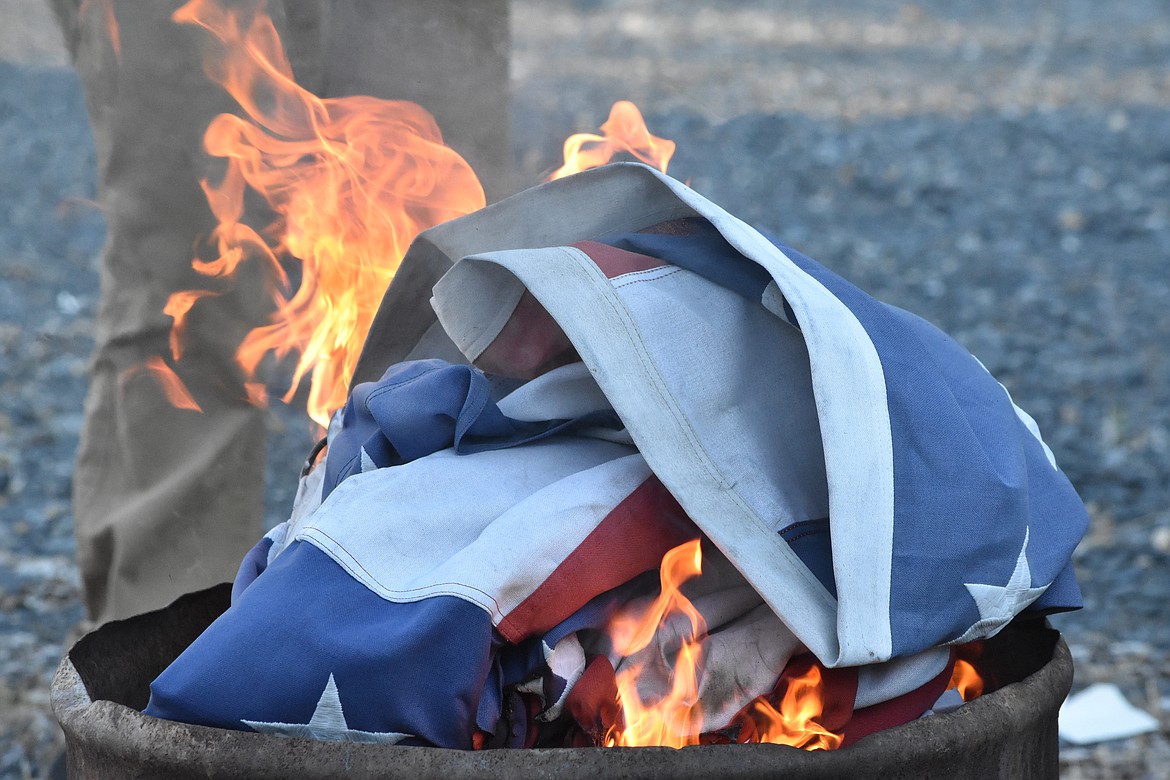 The U.S. Flag Code states: “The flag, when it is in such condition that it is no longer a fitting emblem for display, should be destroyed in a dignified way, preferably by burning.” While the code has been declared unconstitutional by the U.S. Supreme Court, many patriotic organizations still utilize it as the standard for their traditional retirements.