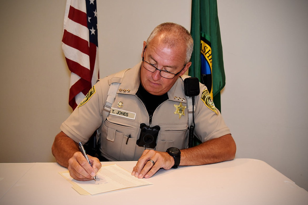 Grant County Sheriff Tom Jones in July of last year. Jones has announced that he will be retiring on July 1 after decades of service in law enforcement.