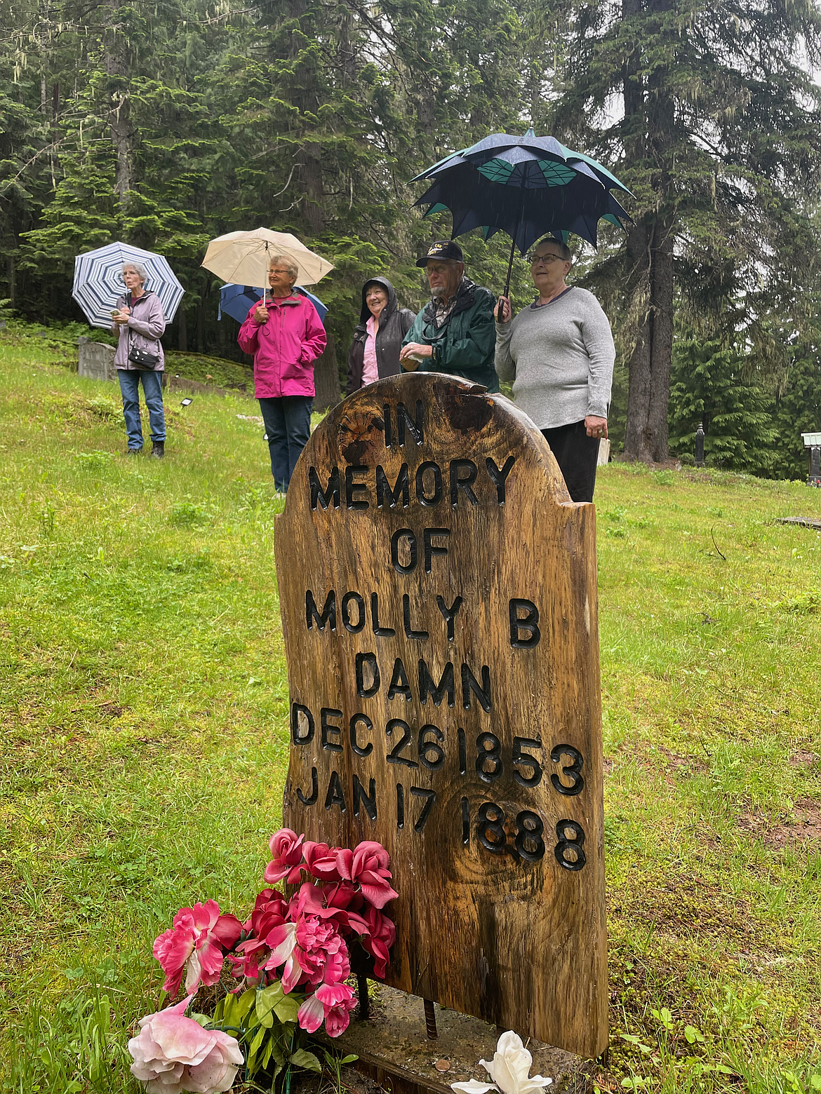 The grave of Molly B'Damn is pictured here at GAR Murray Cemetery in Shoshone County.