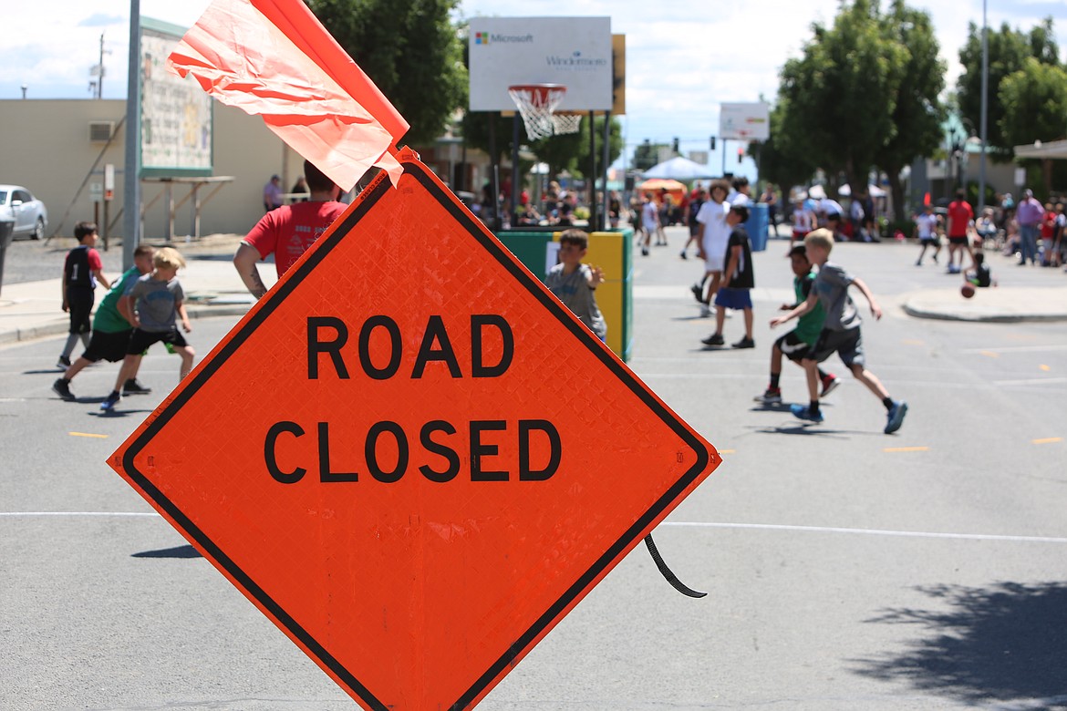 Streets were closed off in Quincy on Saturday for the Dru Gimlin 3-on-3 tournament on Saturday, June 18.