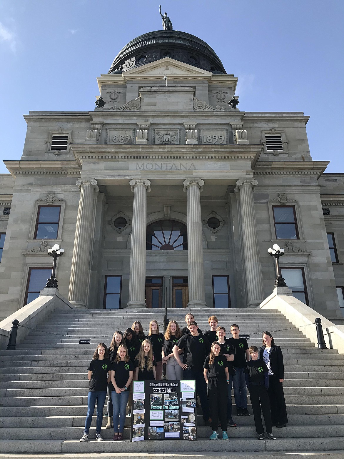 The Kalispell Middle School Science Club members traveled to the state Capitol to present at the SMART Schools Symposium in May. (Courtesy photo)