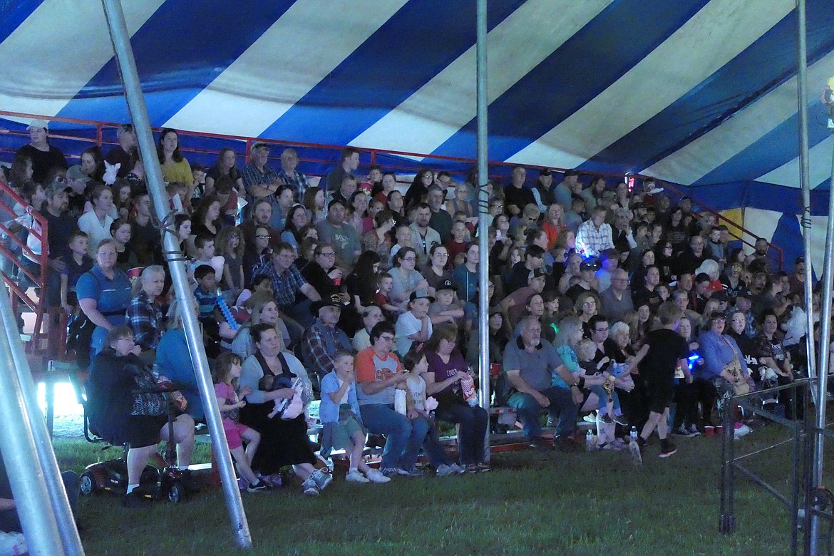 Part of the full-house inside the Big Top watch the action in the ring of the afternoon show. (Chuck Bandel/VP-MI)