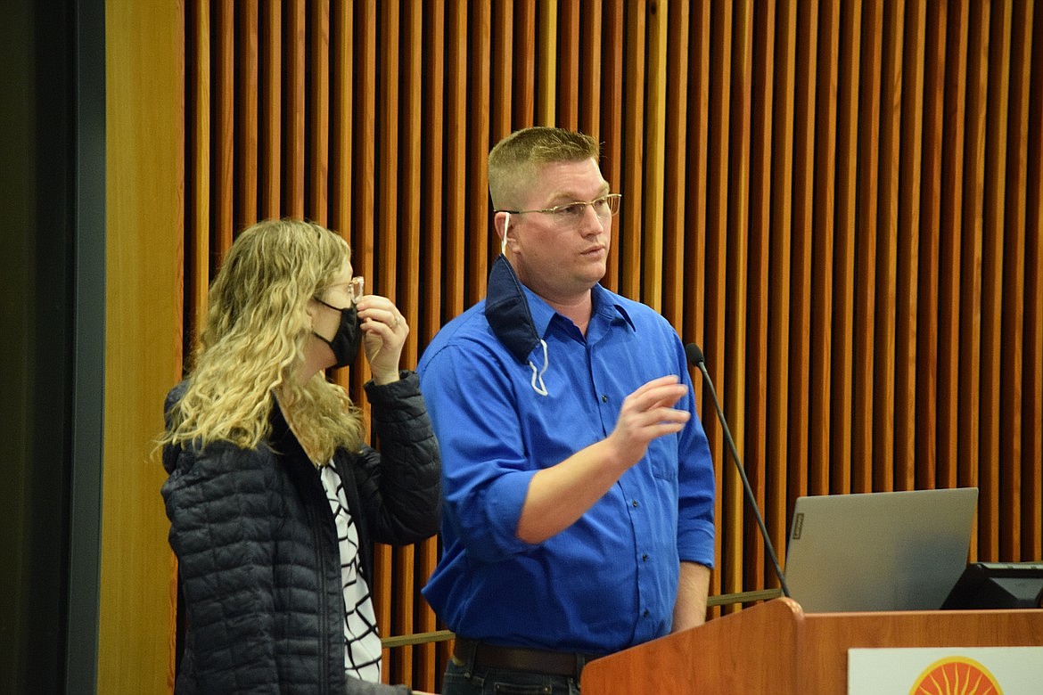 Levi Bisnett speaks at a Moses Lake City Council meeting to explain his vision for a food truck court in downtown. Council eventually adopted his idea which will provide a venue for a variety of food vendors to offer their dishes downtown.