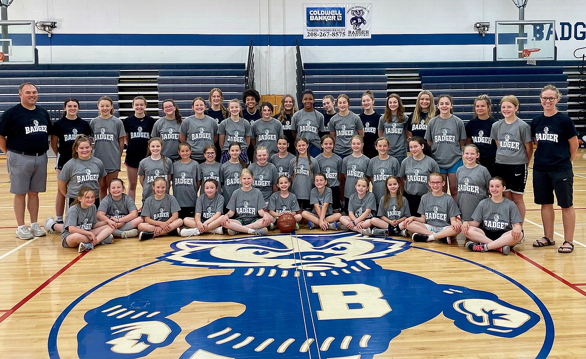 Participants of the girls badger basketball camp.