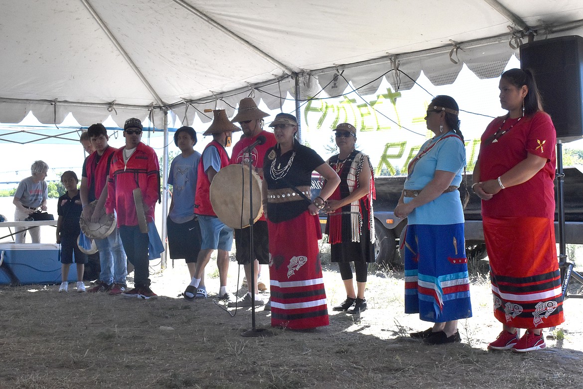The Puyallup Canoe Family spoke and danced at the Hanford Journey on June 24.