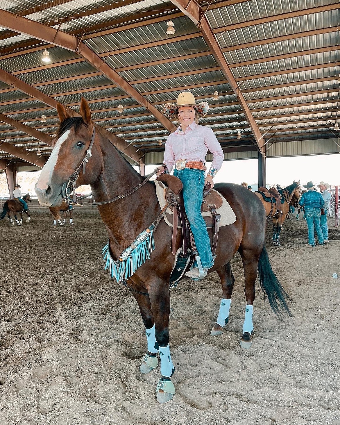 Courtesy photo
Lauren Rook, 14, of Hayden, won a total of $6,609 at the Xtreme Millions Barrel Race last week in Salina, Utah, on her horse Tucker. In the finals Lauren, who will be a freshman at Coeur d'Alene High this fall, finished tied for eighth in the 3D category, winning $5,018. There was a total of 707 runs over the week, and Lauren finished 37th in terms of total money won over the week.