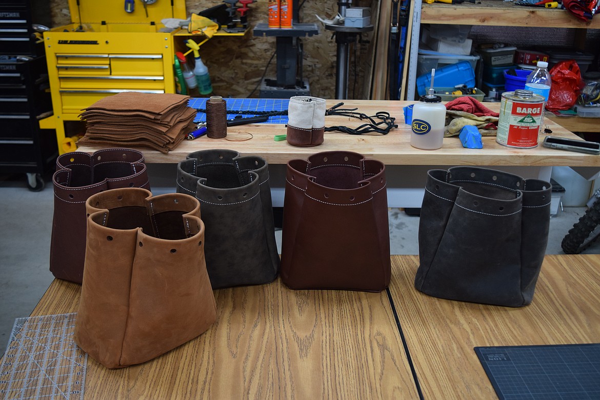… And a group of purses in various stages of being made.