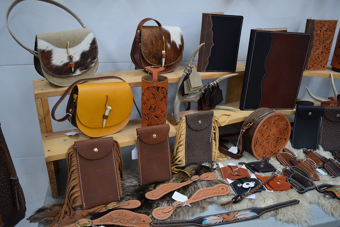 A sample of the leather goods Jereme and Trudie Roy make and sell online, at area farmers markets and at rodeos and horse shows across the region.