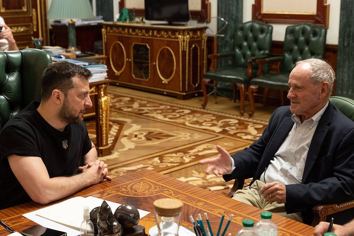 U.S. Sen. Jim Risch, R-Idaho, right, the Senate Foreign Relations Committee’s ranking member, traveled to Ukraine to meet with President Volodymyr Zelenskyy, left, and other members of the nation’s delegation on Sunday.

U.S. Senate Foreign Relations Committee