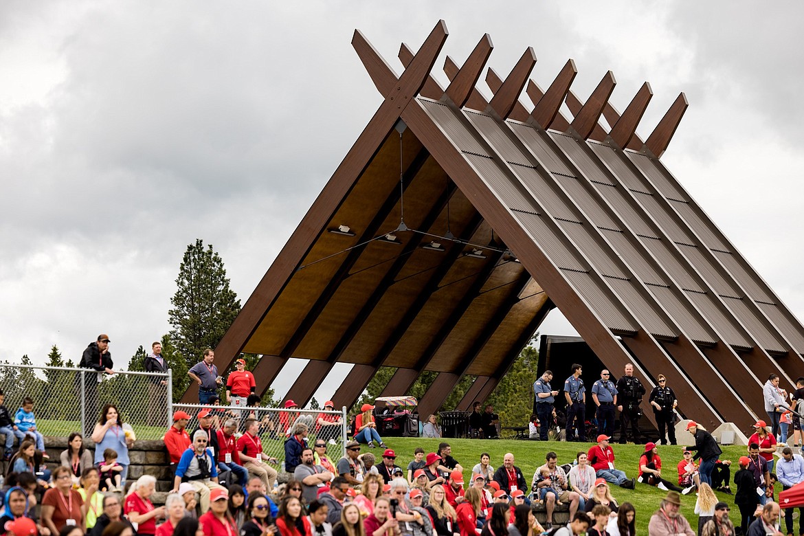 Community members gather around the pavilion June 10 during the grand opening of the Marimn Health Coeur Center.